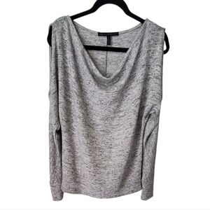 White House Black Market  Gray Heather Long Sleeve Cowl Neck Sweater Top Size M